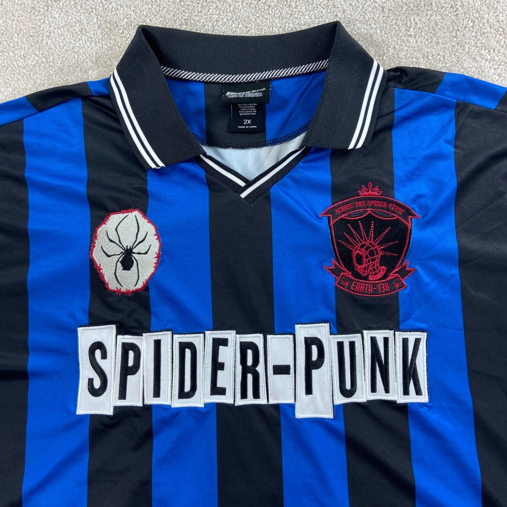 Spider-Man Spider-Punk Jersey Men 2X Blue Black Hobie Brown Earth-138 14